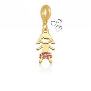 Charm Menina Revestida Em Ouro