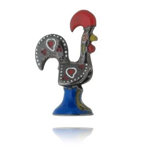 Charm Galo Português Revestido Em Grafite