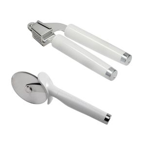 Kit Espremedor De Alho Branco E Cortador De Pizza Kitchenaid