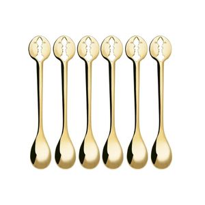 Conjunto De 6 Colheres Café Banhado Ouro 24kl Kiss Bugatti
