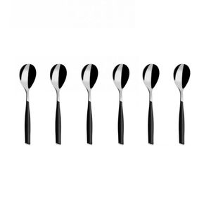 Colher Para Café 15cm Inox 6 Peças Preto Glamour Bugatti