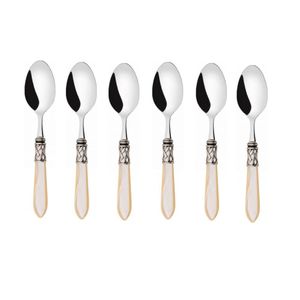 Jogo Com 6 Colheres De Café Chá Inox Pérola Aladim Bugatti