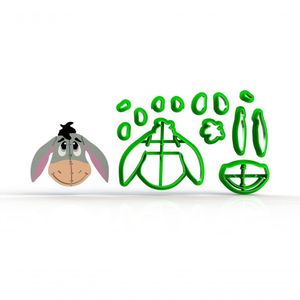 Cortador Ursinho Pooh - Burro Modular Tamanho 6 Cm