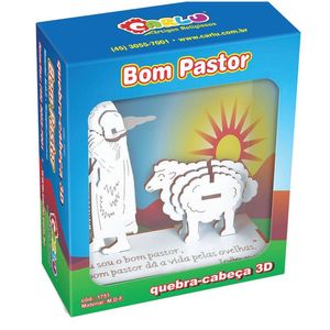 Quebra-cabeca 3d Bom Pastor M.d.f. 15 Pc