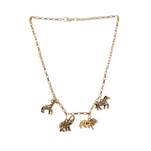 Colar Dourado Animais Africanos