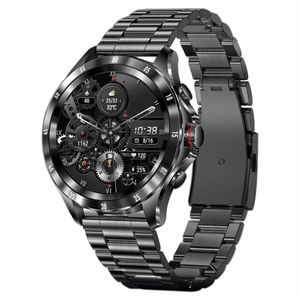 Relógio Inteligente Para Homens Ip68 Impermeável Termômetro Bluetooth Aço Preto