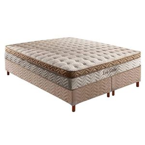 Conjunto Box Queen: Colchão Molas Paropas Masterpocket Ensacadas Eco Linho + Base Crc Suede Clean(158x198)
