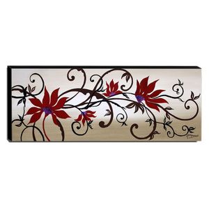 Quadro De Pintura Floral 40x105cm-1097