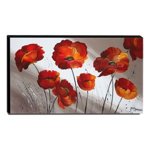 Quadro De Pintura Papoulas E Tulipas 70x120cm-1517