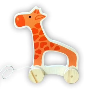 Brinquedo De Puxar Girafa Em Madeira - 3 - Toptoy Brasil