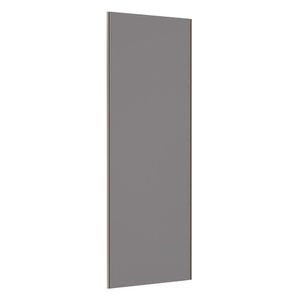 Porta De Correr Closet 80cm Com Puxador Perfil Inox E Kit Ferragem Prime Luciane Móveis Cinza Puro