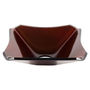 Cuba De Vidro 33cm Marrom e Válvula