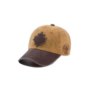 Boné Unisex Lavado Algodão Vintage Boné Canadá Grande Folha