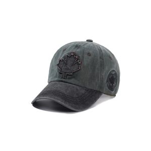 Boné Unisex Lavado Algodão Vintage Boné Canadá Grande Folha