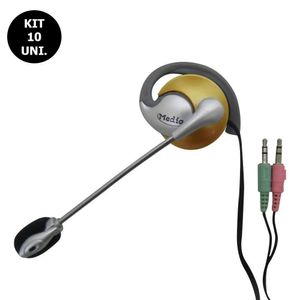 Fone De Ouvido Com Microfone 10 unid P2 Home Office Headset