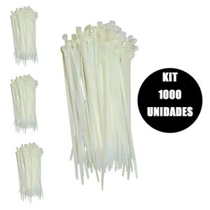 Abraçadeira De Nylon Branco Kit 1000 Uni Organizador