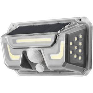 Luminaria Solar Sensor Movimento Spot Led Parede Branco Frio