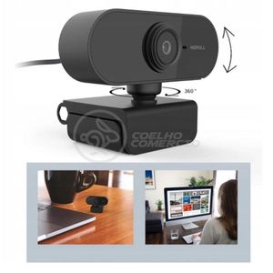 Webcam Câmera Full Hd 1080P Com Microfone Usb 2.0 360º