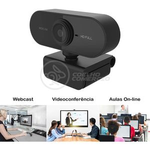 Webcam Câmera Full Hd 1080P Com Microfone Usb 2.0 360º