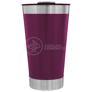 Copo Térmico Com Tampa E Abridor De Garrafa 473ml Roxo