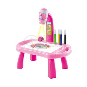 Projetor Para Desenho Infantil Mesa Pintura De Projeção Magica Brinquedos Aprendizagem Robo Rosa