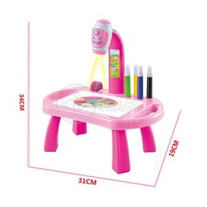 Projetor Para Desenho Infantil Mesa Pintura De Projeção Magica Brinquedos Aprendizagem Robo Rosa