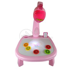 Projetor Para Desenho Infantil Mesa Pintura De Projeção Magica Brinquedos Aprendizagem Girafa Rosa