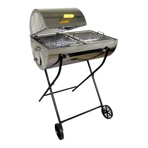 Churrasqueira Brasão Mista Inox Grelha Carrinho 100X70X40Cm