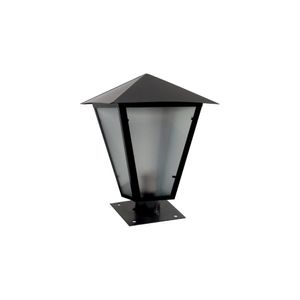 Luminária Romana Parafusar No Muro Alumínio Preto 31Cm