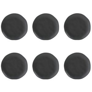 Conjunto De Pratos De Sobremesa 06 Peças Orgânico Preto Matte Porto Brasil