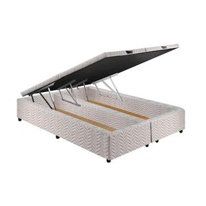 Cama Box Baú Queen Universal Tecido White (158x198x36) - Paropas