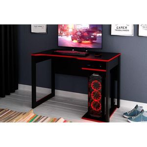 Mesa De Computador Gamer Me4161 Preto-vermelho - Tecno Mobili