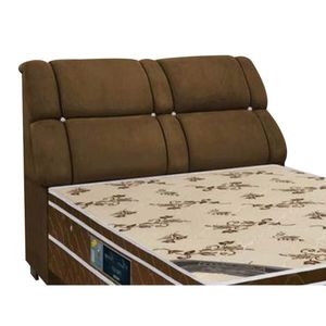 Cabeceira Cama Box Estofada King King Imperador Suede Marrom Chocolate - Simbal