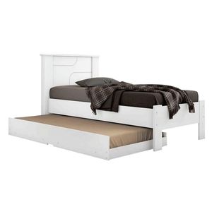 Cama Solteiro Pérola C- Auxiliar Branco - Conquista