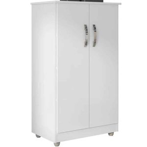 Armário Multiuso Rosa 2 Portas 3 Prateleiras Branco