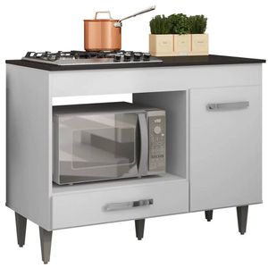 Balcão Para Cooktop Cátia 1 Porta Com Tampo Branco