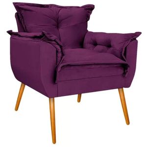 Poltrona Decorativa Opala Veludo Roxo