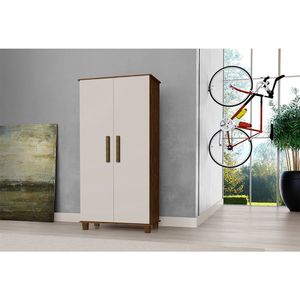 Armario Multiuso Organizador Berlim 2 Portas Malbec Off White - Cor: Off White