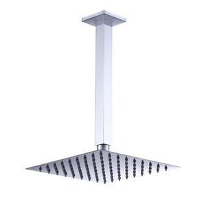 Chuveiro Ducha Inox 20X20 Slim Suporte Teto Prata Quadrado