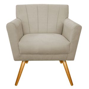 Kit Diva Recamier Vanessa 140cm Lado Esquerdo E 01 Poltrona Laura Suede Cor Bege