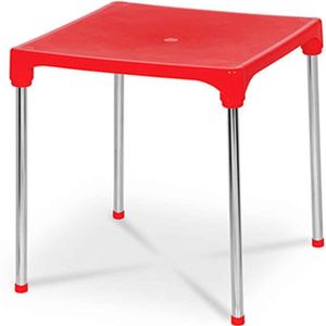 Mesa Desmontável Quadrada Coraline Casa Chick Vermelho