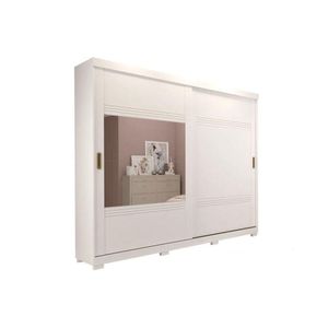 Guarda Roupa Casal 2 Portas De Correr E 4 Gavetas C- Espelho E Pés Blumenau Branco