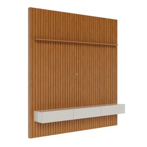 Home Ripado Slim 2,31m Para Tvs De Até 70" Nature Com Off White