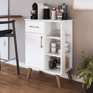 Balcão Multiuso Com 1 Gaveta E 3 Prateleiras Ba300 Branco
