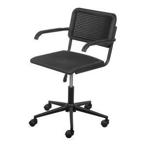 Cadeira Para Escritório Palhinha Com Braço E Base Rodízio Cesca Preto