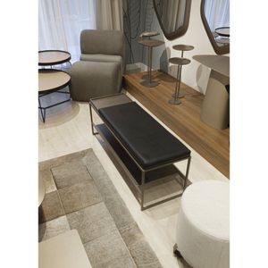 Banco Para Sala De Jantar Em Aço 120cm Duets Preto-bronze
