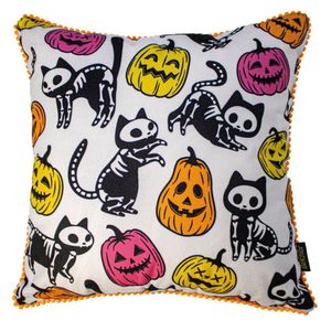 Capa Para Almofada Halloween Personagens 43x43cm Belchior Uniq Colorida