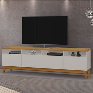 Rack Para Tv Até 89 Polegadas 218cm 3 Portas Supremo Off White-nature