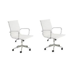 Conjunto 2 Cadeiras De Escritório Diretor Office Sevilha Rivatti Móveis Branco