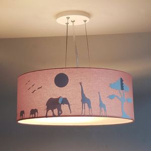 Pendente De Teto Led 50x15cm Savana 5853 Tom Luz Iluminação Rosa-bebê